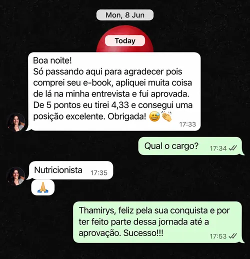 Depoimento de Thamirys